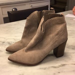 Steve Madden Beige Suede Booties